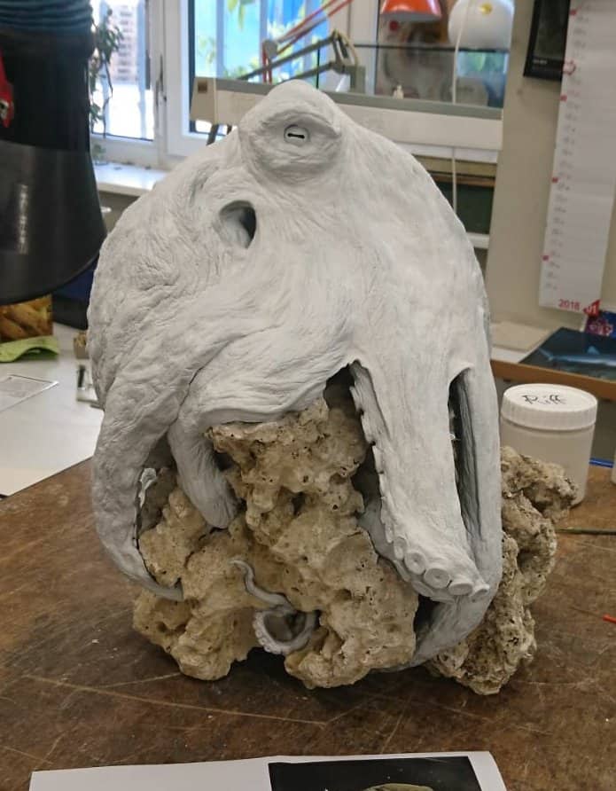 Anna Frankel making day octopus sculpture