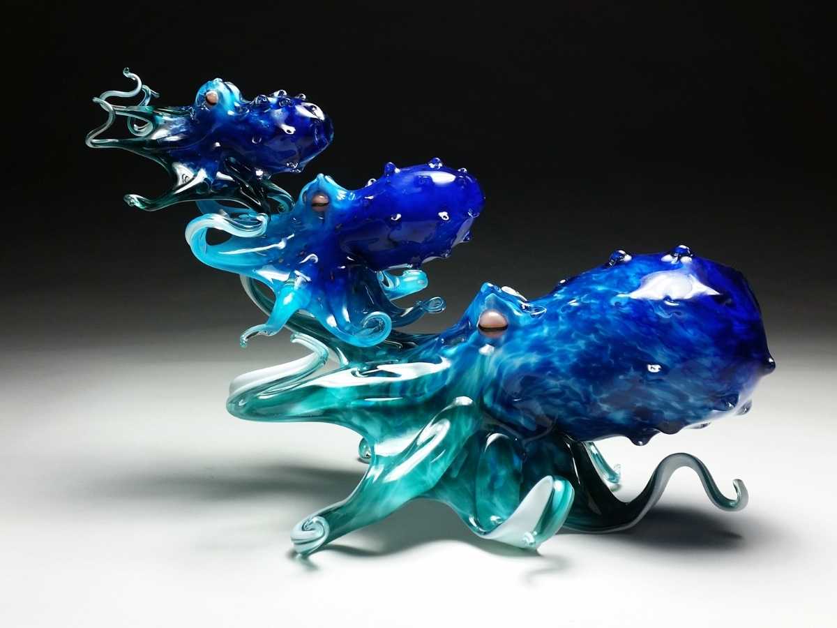 3 blue ascending octopuses jeff thompson