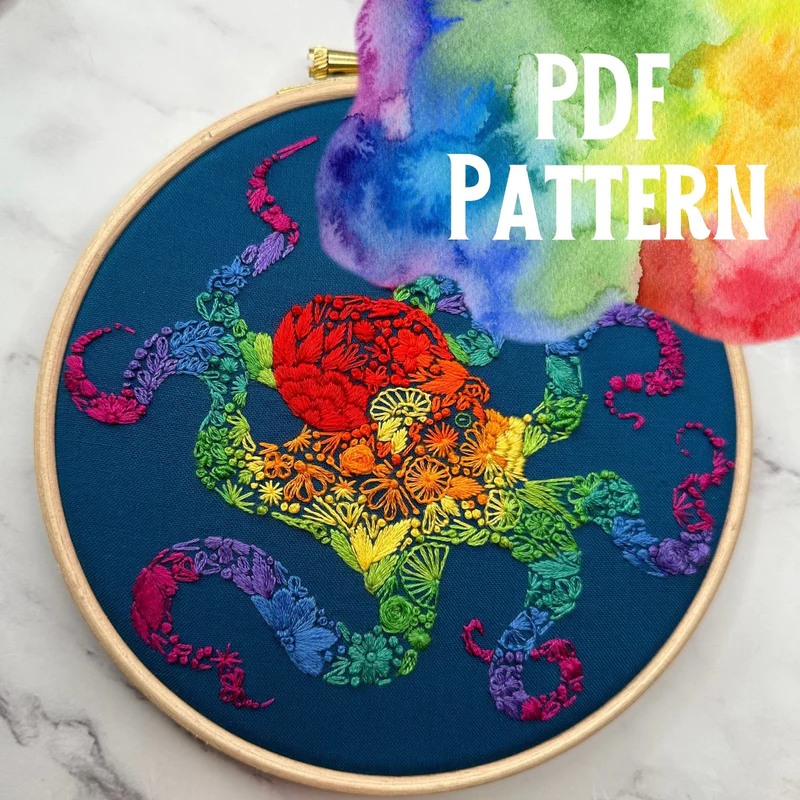 Rainbow Octopus PDF Pattern Carley Pettitt
